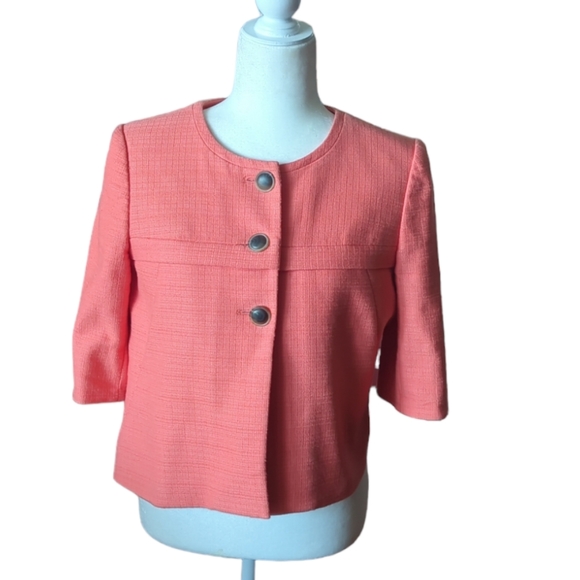 J. Crew Jackets & Blazers - J. Crew hemp blend cropped salmon orange spring blazer. Sz 6